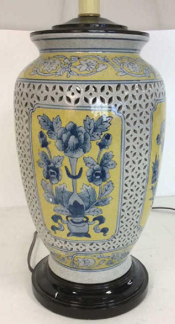 Blue Yellow Porcelain Lamp wShade (1 of 9)