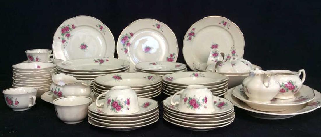 87 Pieces Rose Patterned China Set, Poland (1 of 11)