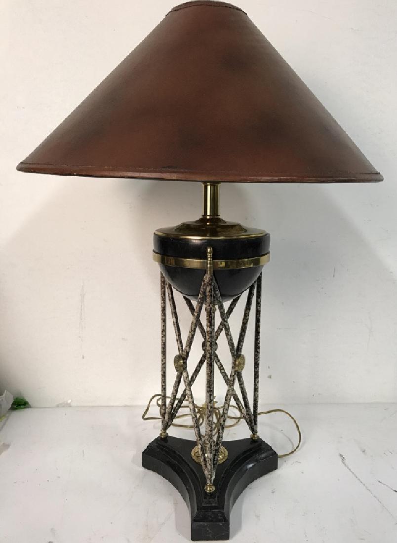 Poss Marble Metal Lamp W Shade (1 of 5)