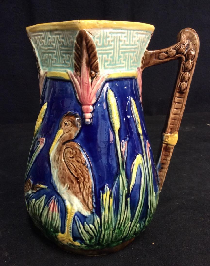 Early Majolica Crane Jug C 1880 (1 of 13)