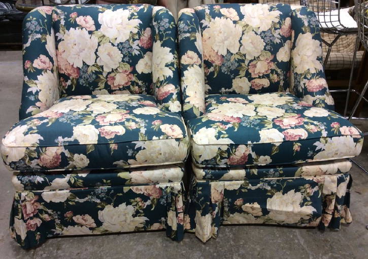 Pair Harden Furniture Inc. Skirted Chairs