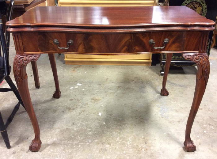 The Seng Company Carved Wooden Flip Leaf Table