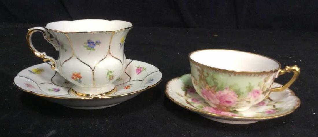 Meissen Limoges Tea Cups w Saucers (1 of 8)
