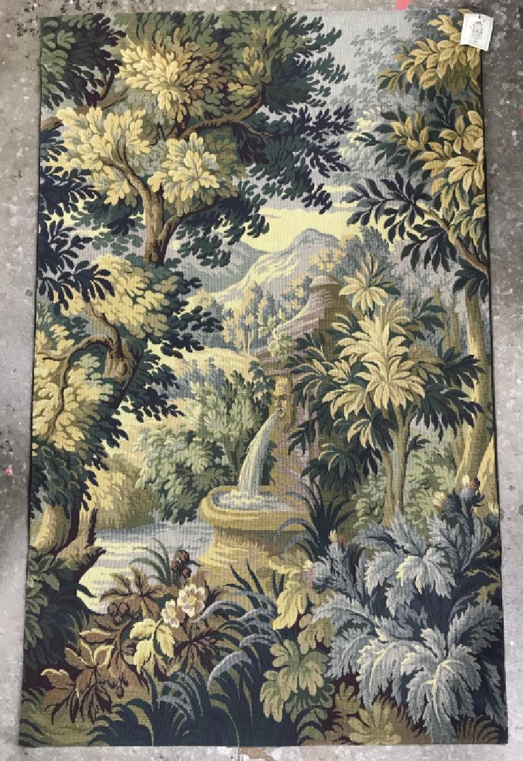 ABC Carpet and Home Balmoral Tapestry: Tapestry has original tag from ABC, luxury home decor, measures 54 inches ht by 34 inches wide, good condition, garden and fountain scene