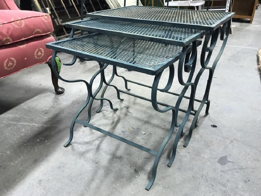 Lot 3 Metal Outdoor Nesting Tables (1 of 8)