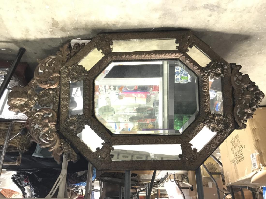 Pressed metal antique multi panel mirror (1 of 7)