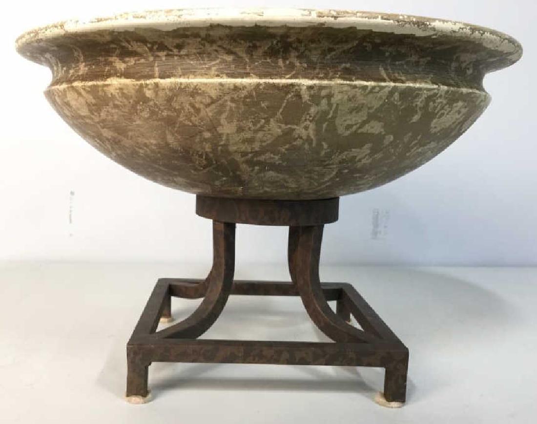 Painted Ceramic Bowl Iron Stand (1 of 10)