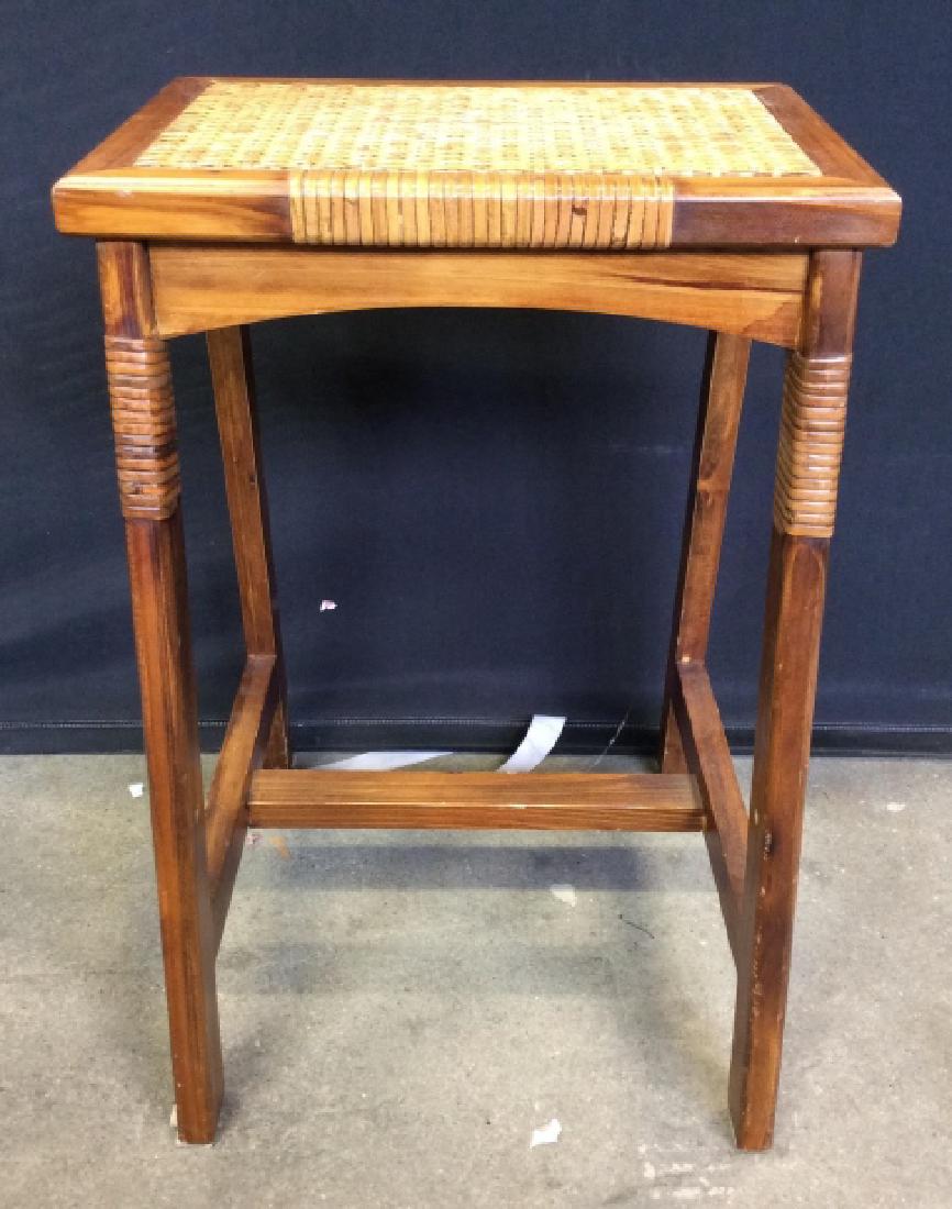 Wooden & Wicker Top Stool (1 of 5)