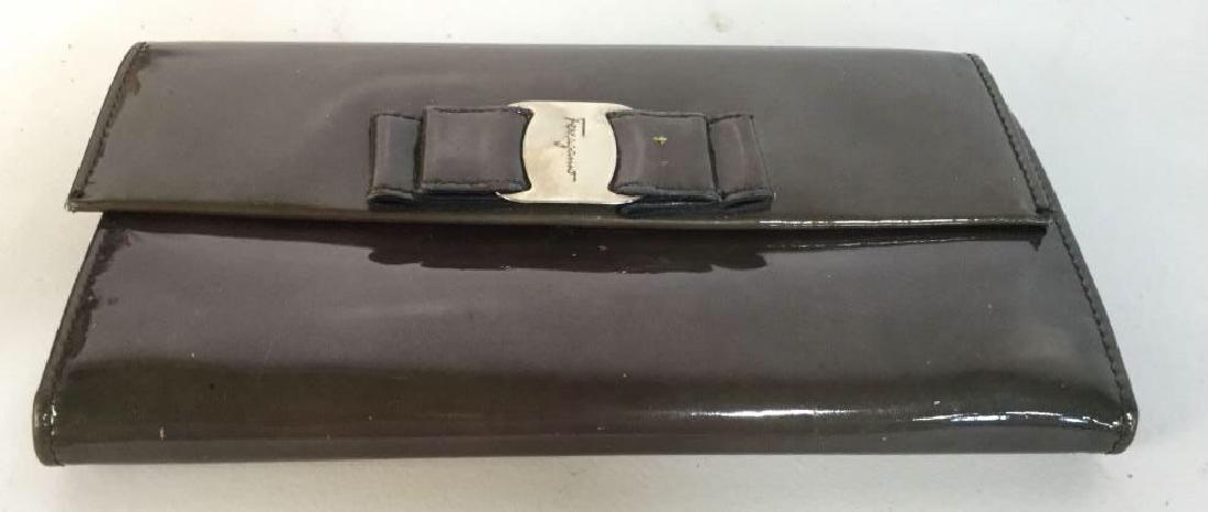 SALVATORE FERRAGAMO Patent Leather Wallet: Ladies fashion Wallet in patent leather, slightly used, good condition, made in Italy Opened measures app 10 inches by 8 inches, Designer Fashion accessory, ladies luxury fashion, designer wallet, pro