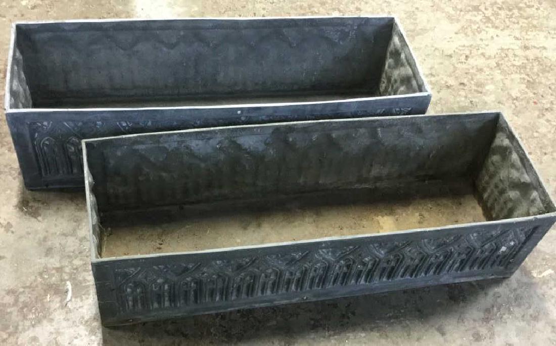 Pair Vintage Composite Garden Planters (1 of 7)