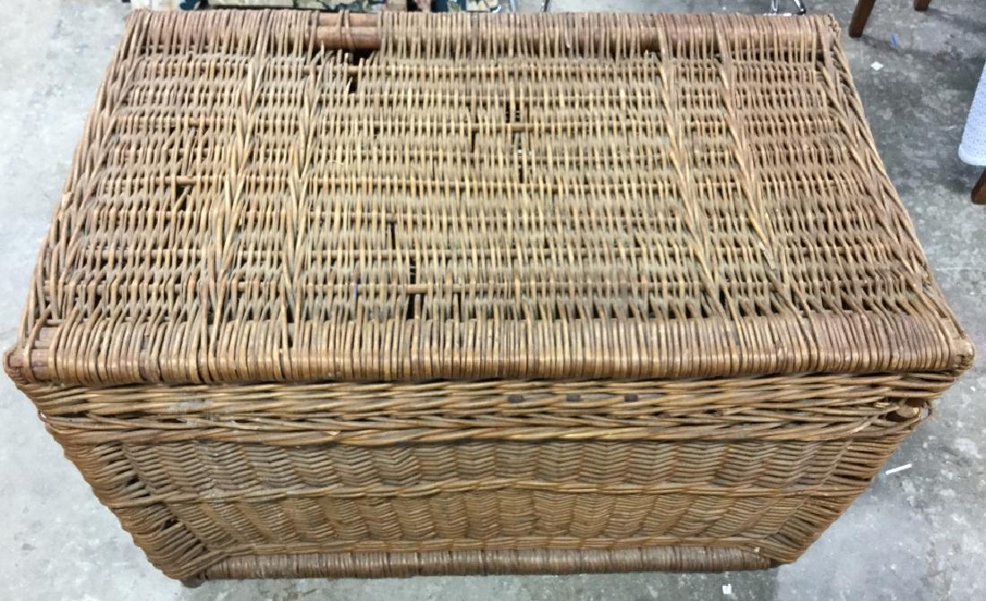 Vintage Woven Whicker Basket Trunk Chest (1 of 8)