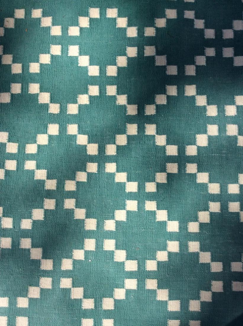 Teal & White Toned Geometrically Detailed Rug (1 of 6)