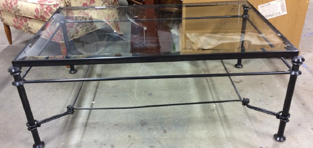 Metal Frame Glass Top Coffee Table (1 of 5)