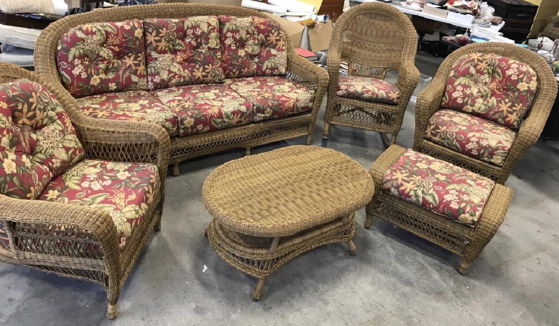 Set 6 Faux Whicker Outdoor Furniture Set (1 of 9)