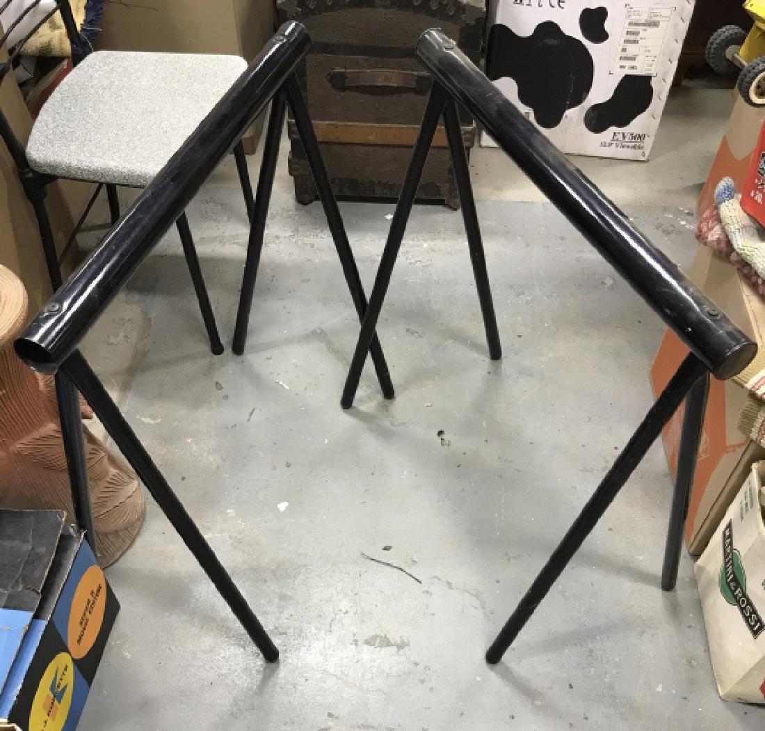 Lot 2 Black Toned Metal Sawhorses (1 of 5)