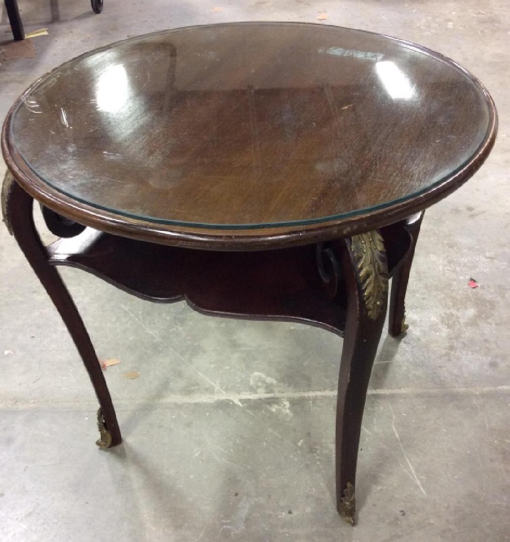 Vintage End Table w Glass Top (1 of 6)
