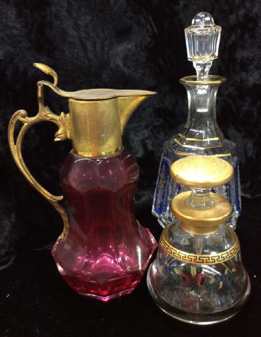 Lot 3 Vintage Glass Perfume Bottles & More (1 of 11)