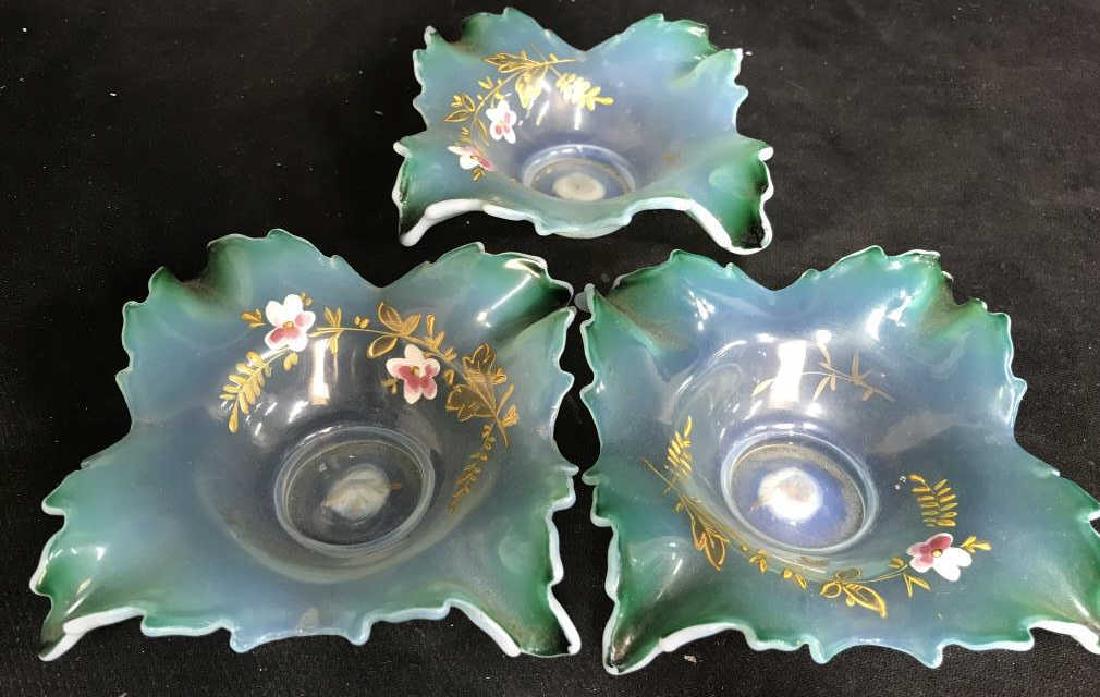Vintage Set 3 Painted Opaline Table Decor (1 of 5)