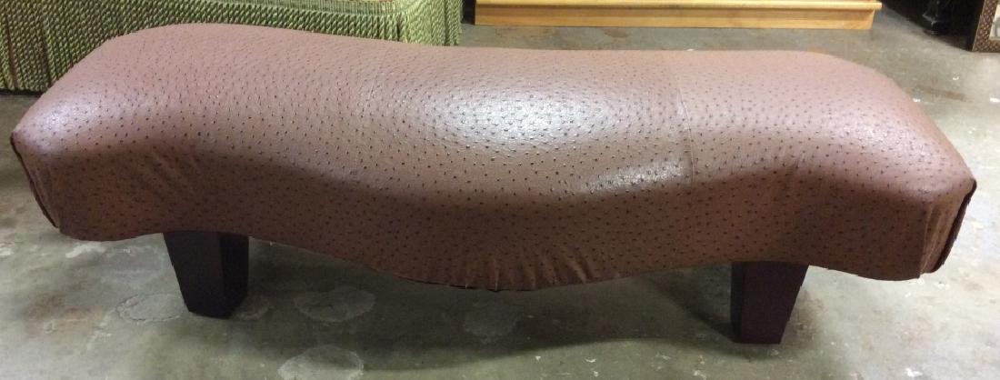 Brown Toned Faux Leather Foot Rest (1 of 5)