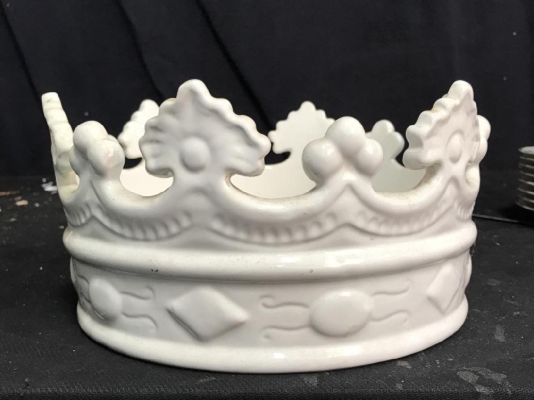 Crown Form White Porcelain Ceramic Bowl, Italy (1 of 7)