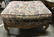 Vintage Upholstered Ottoman W Wooden Legs