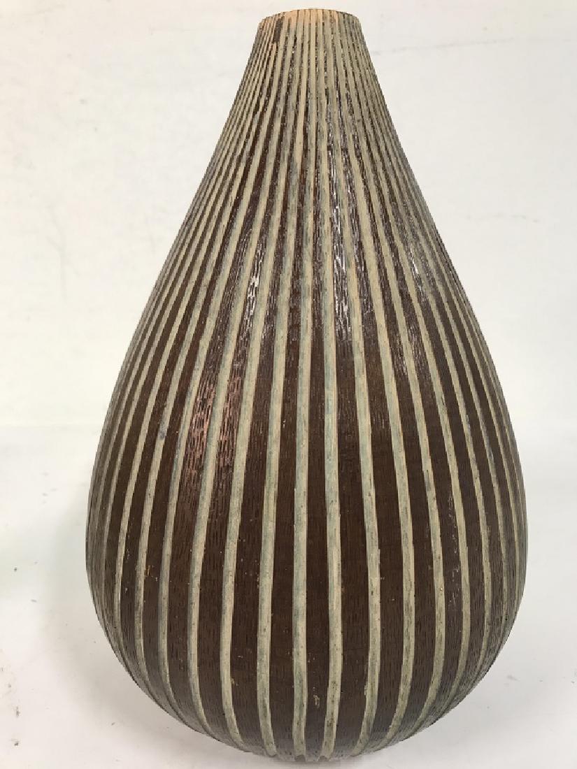Brown Toned Striped Ceramic Vase (1 of 5)