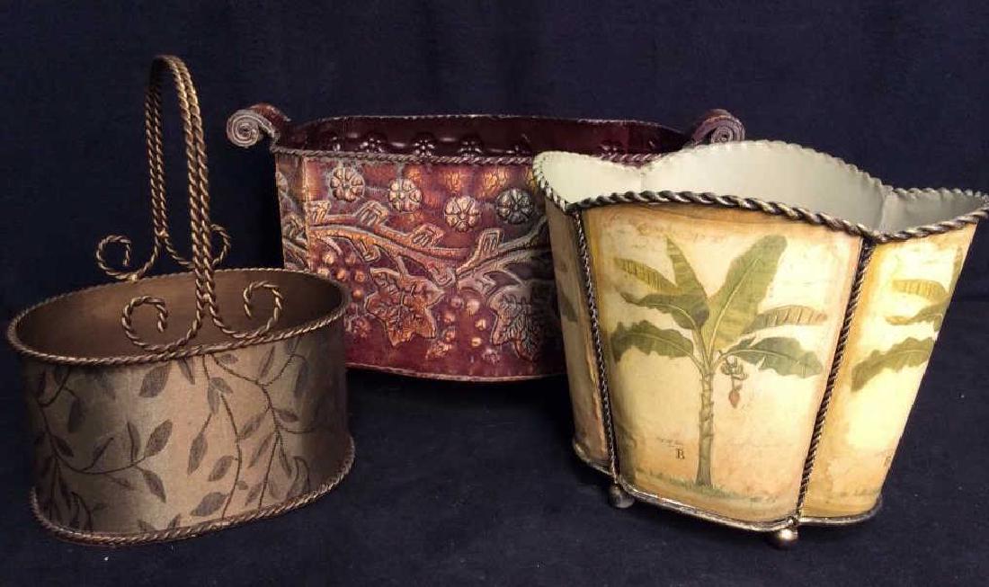 Lot 3 metal Basket Planters (1 of 7)