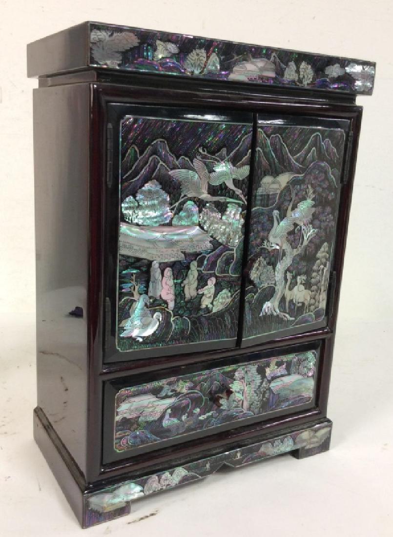 Asian Lacquer Mother Of Pear Cabinet (1 of 10)
