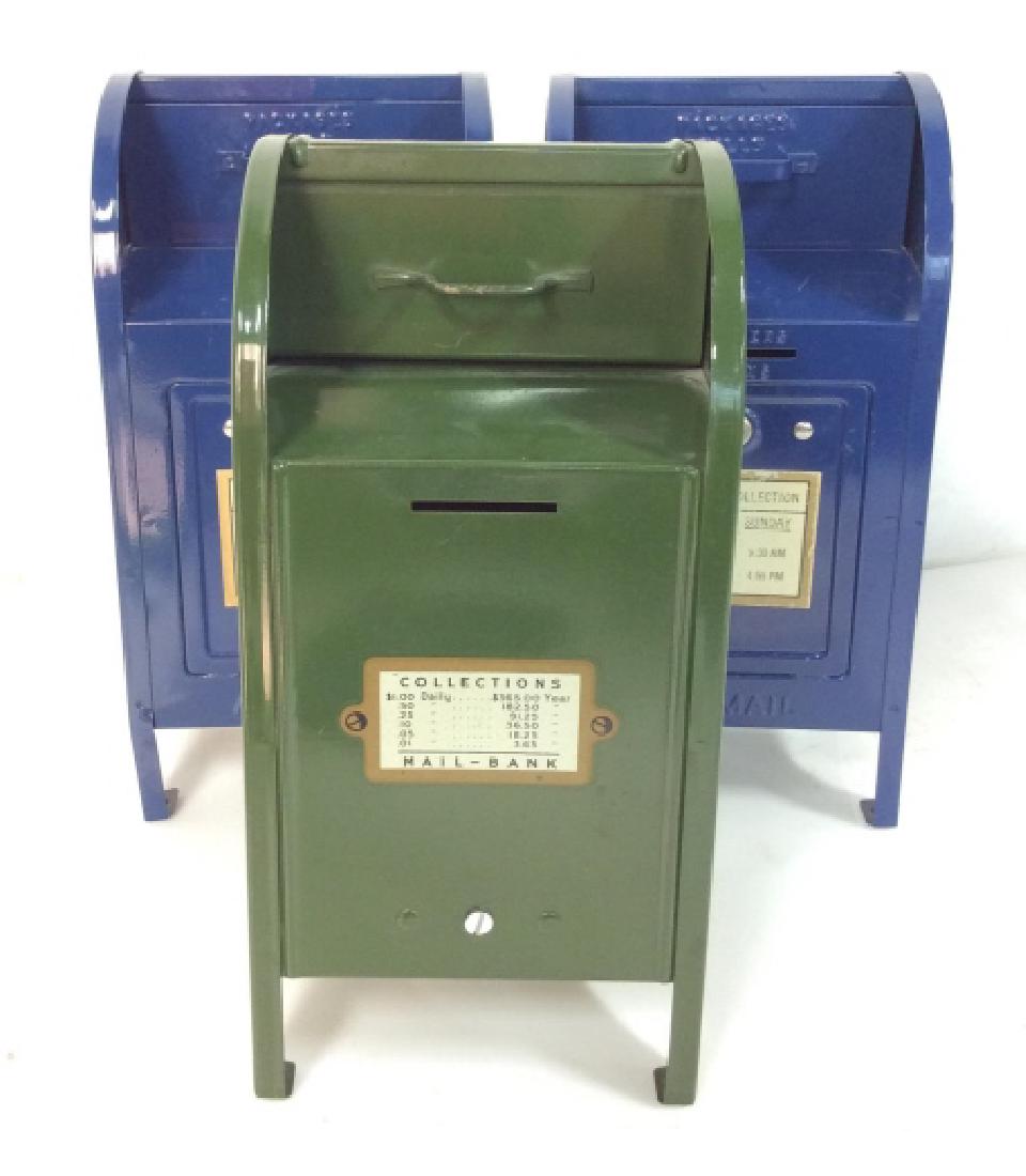 Lot3 Vintage Original US Mail Box Tin Metal Banks (1 of 13)