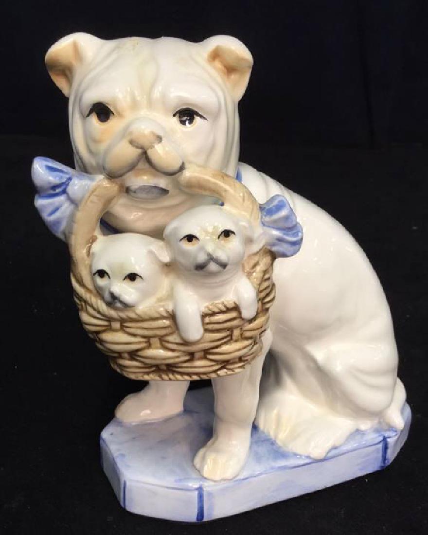 Porcelain Dog Figural with Puppies (1 of 8)