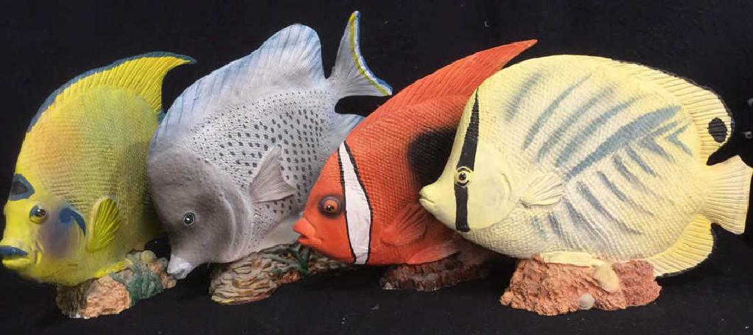 Group Lot Painted Composite Fish Sculptures (1 of 8)