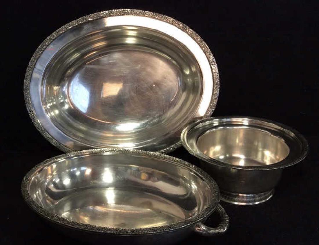 Lot 3 Silver Plate Display Bowls