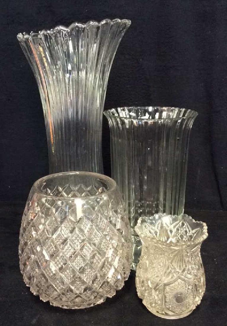 Lot 4 Assorted VIntage Pressed Glass Vases (1 of 9)