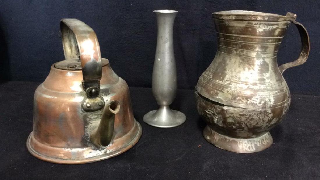 Lot 3 Metal, Copper, Tabletop Accessories (1 of 5)