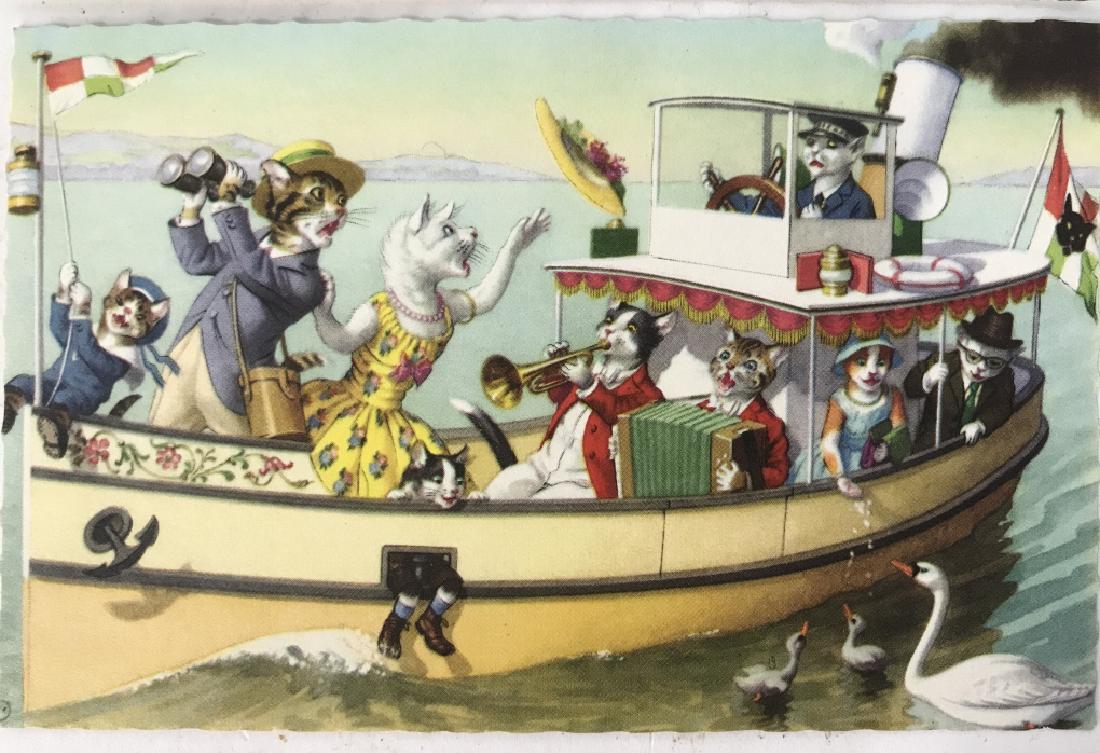 Set 11 Vintage Cat Postcards Printed In Belgium (1 of 7)