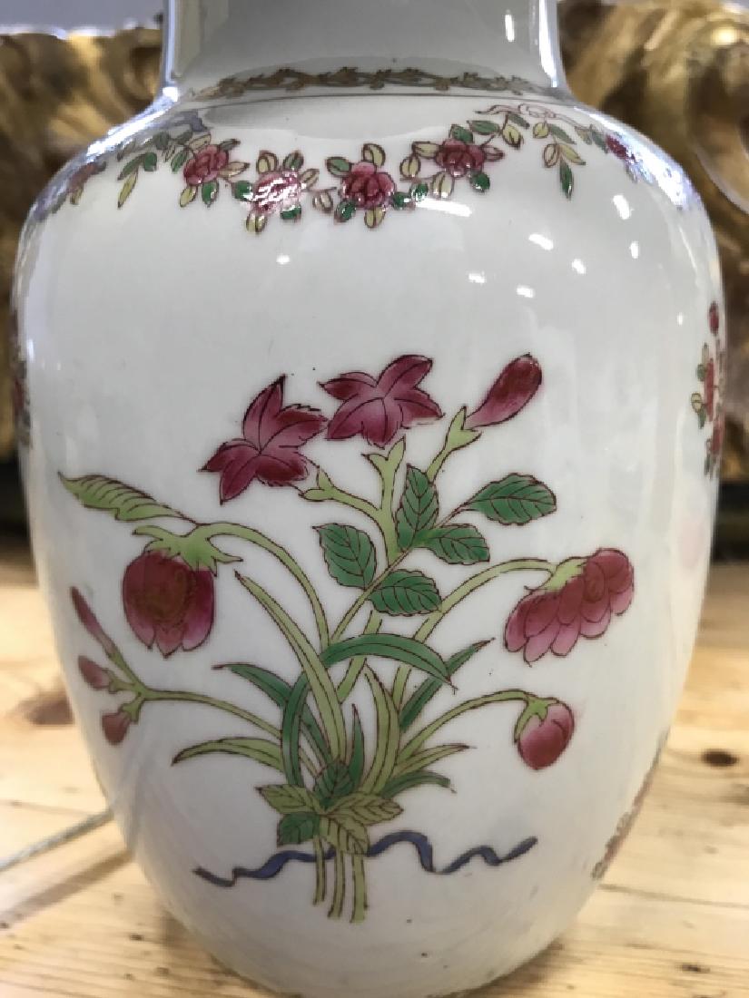 Painted Ceramic Floral Table Lamp (1 of 8)