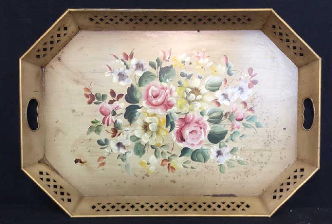 VINTAGE hand Painted Metal tray (1 of 7)