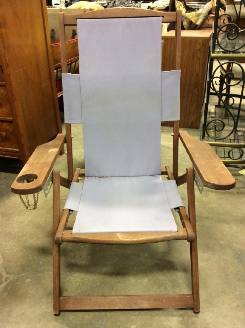 Wooden Frame Patio Chair W Cupholder (1 of 6)