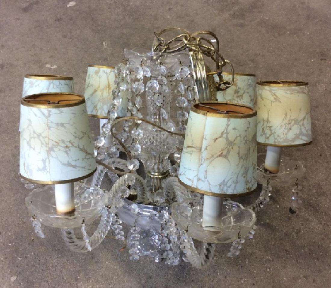 6 Arm Crystal Glass Bead Chandelier (1 of 8)