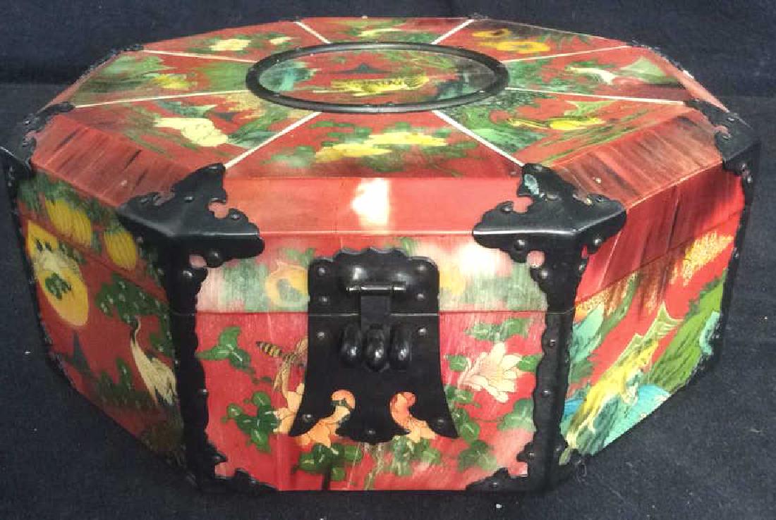 Wooden Lacquered Asian Style Colorful Jewelry Box (1 of 10)