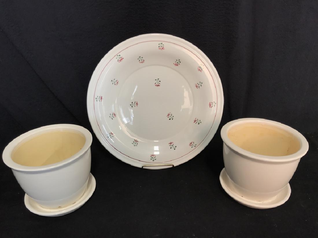 Lot 3 Painted Italian Platter & Ceramic Planters (1 of 5)