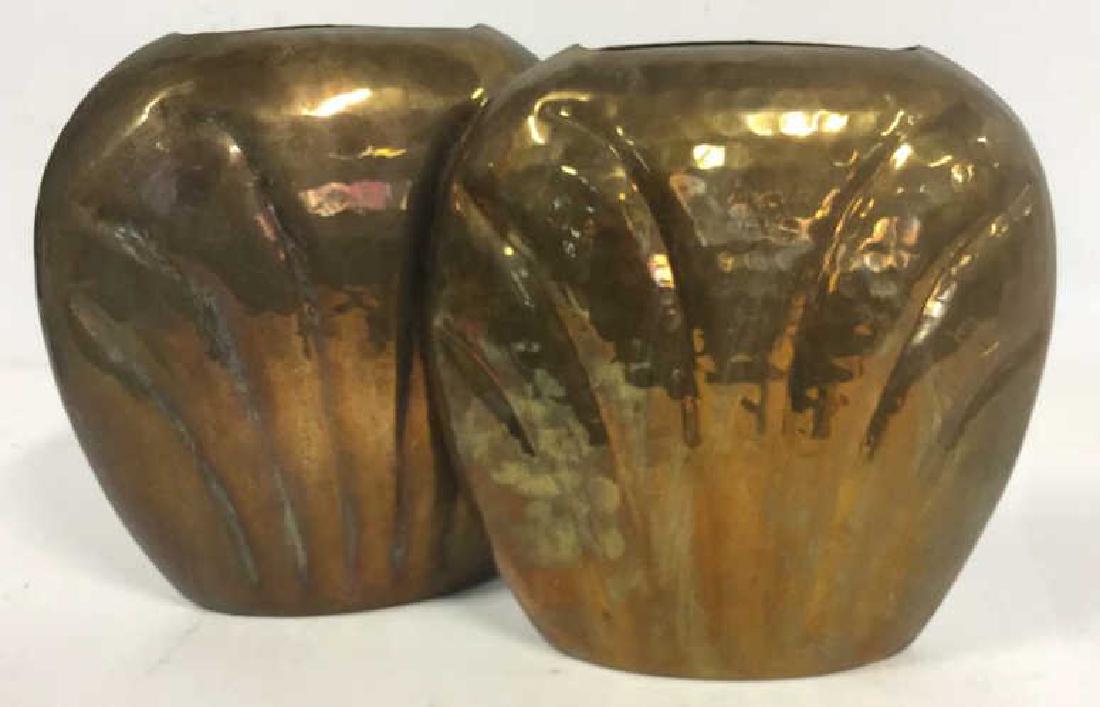 Pair Hand Hammered Brass Vases (1 of 7)