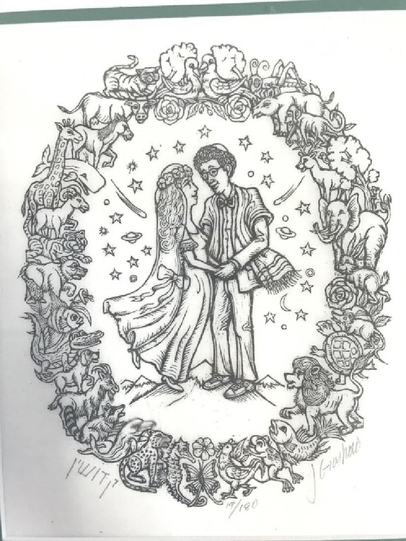 Lithograph of Bride and Groom Signed and Framed (1 of 8)