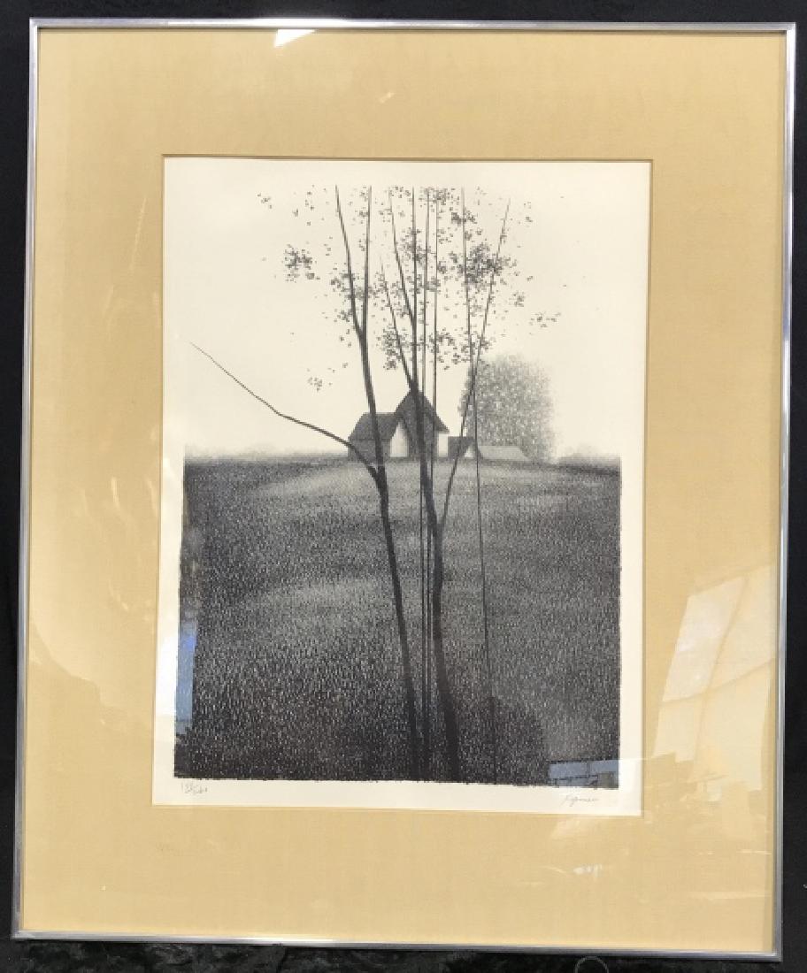 Black and White House in Field Lithograph (1 of 8)