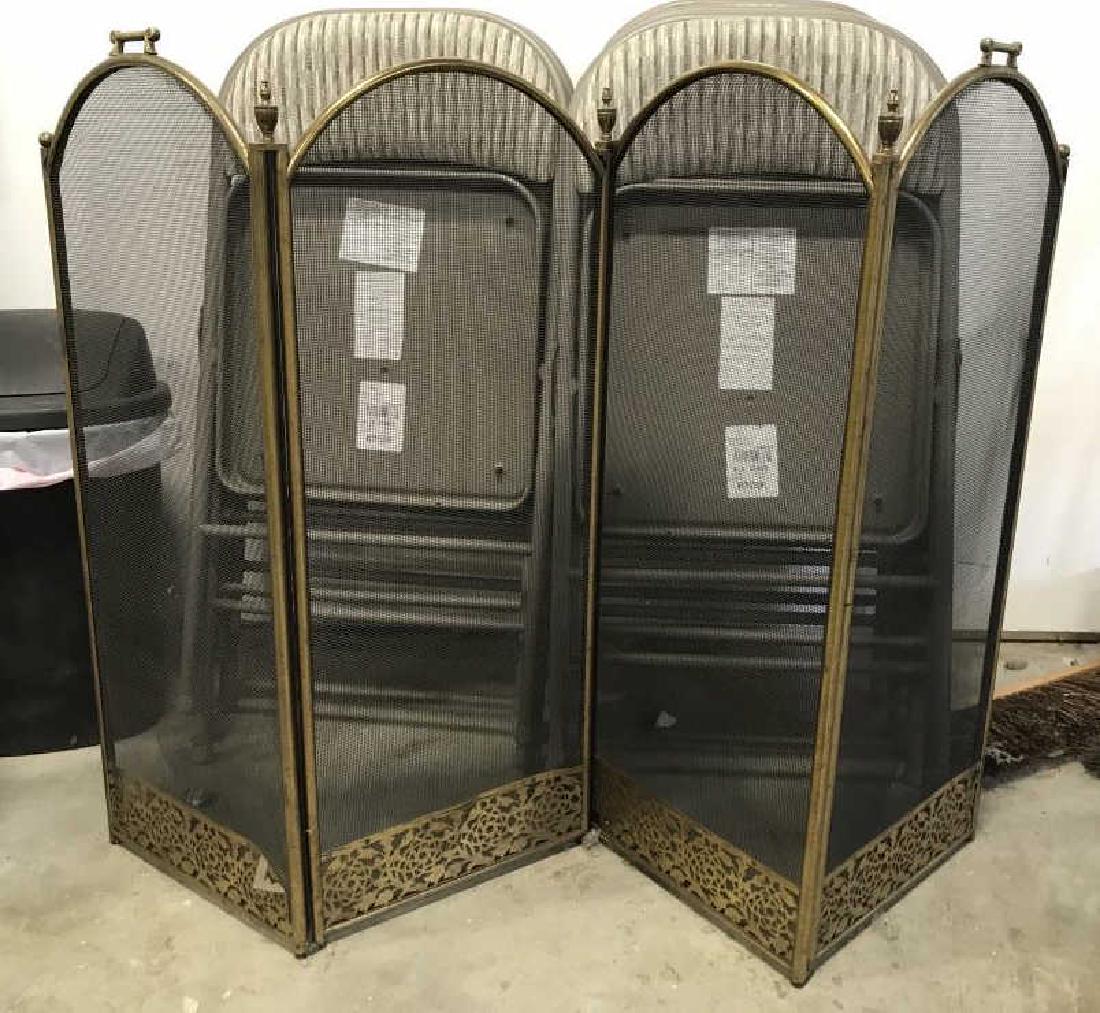 Vintage Brass Fireplace Folding Screen (1 of 5)