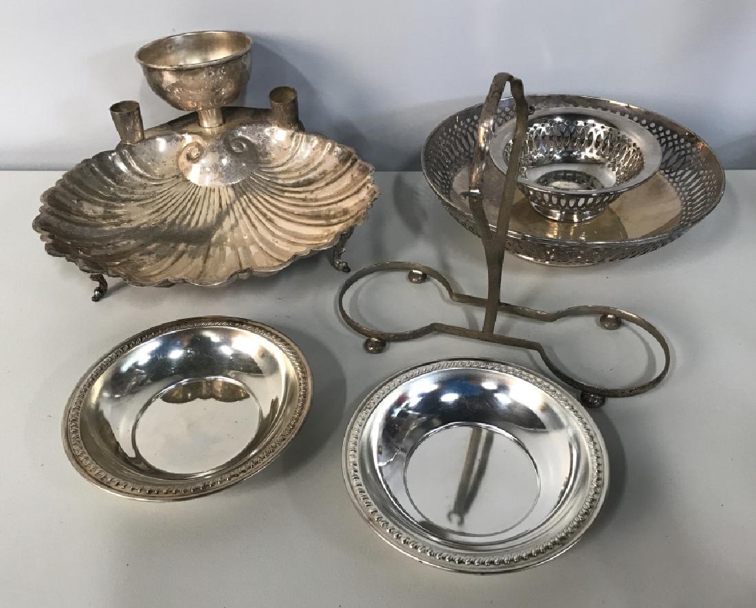 Lot 6 Mixed Silver Plate Tabletop Accessories (1 of 5)