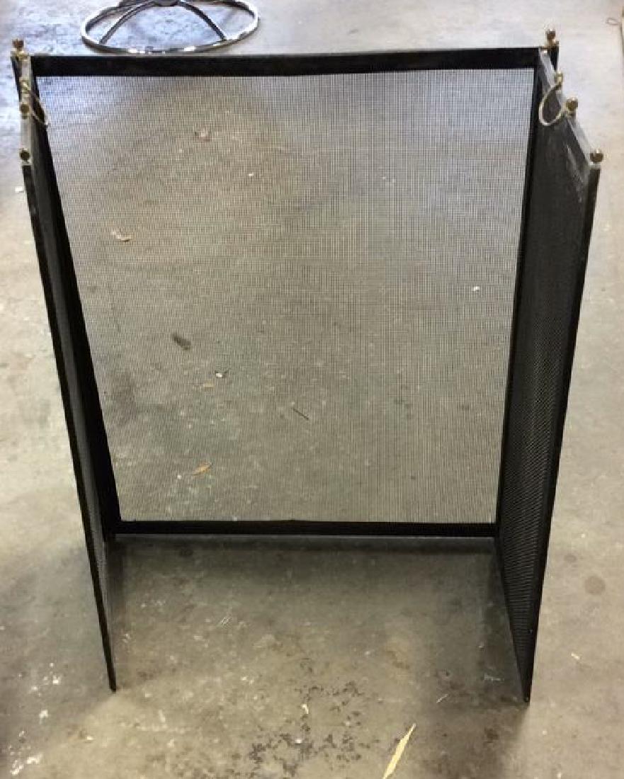Tri Fold Fireplace Screen Brass Metal (1 of 5)