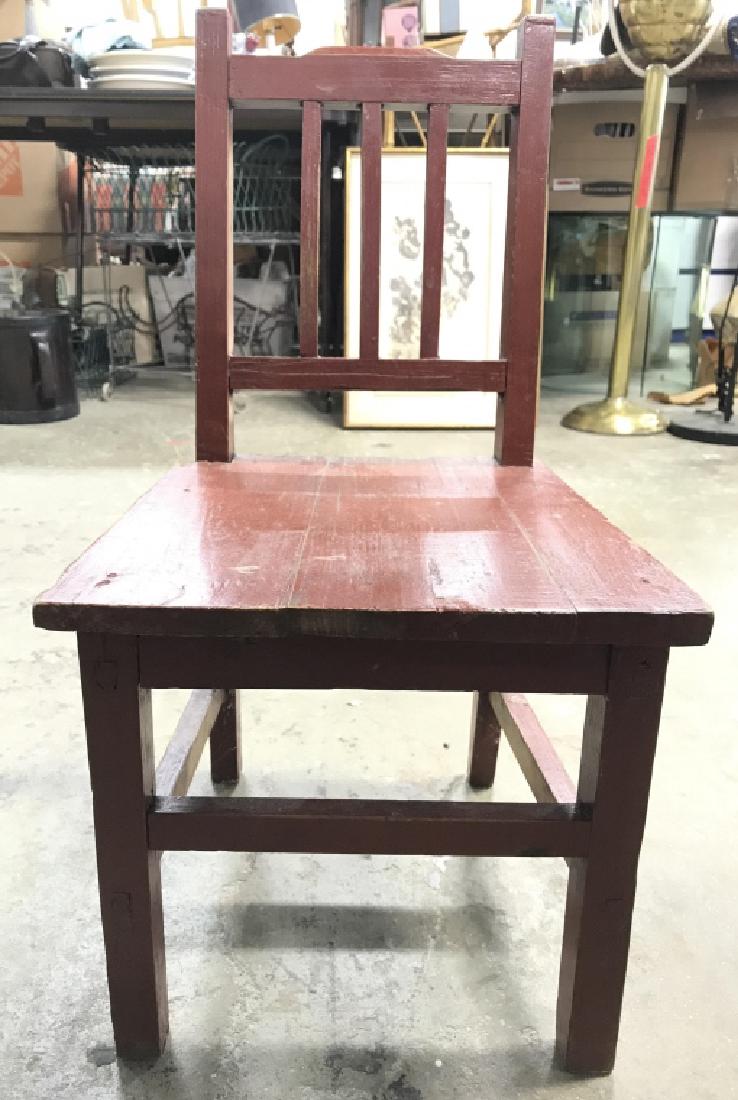 Red Toned Antique Wooden Doll Chair (1 of 6)