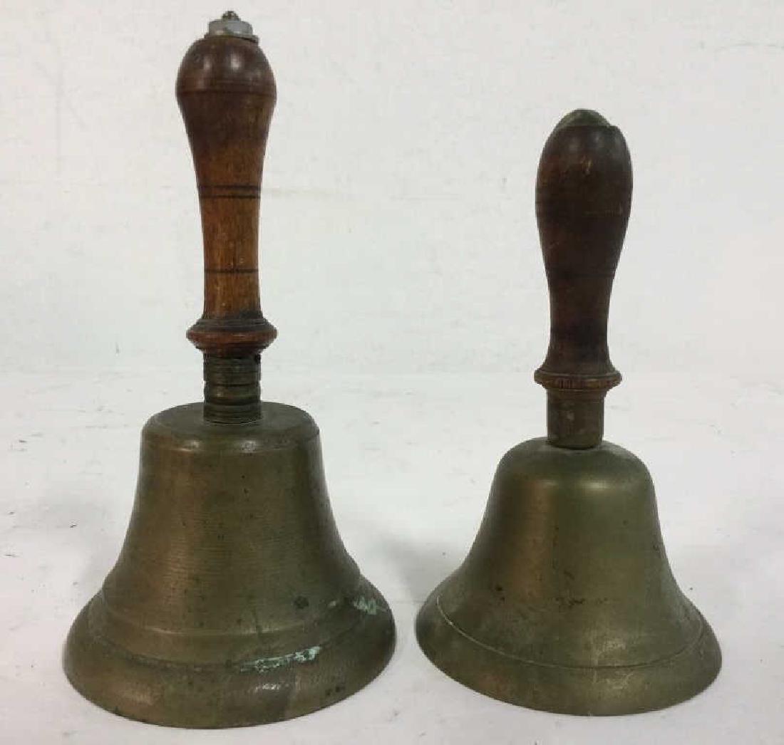 Lot 2 Vintage Wood Handle & Brass Bells (1 of 5)