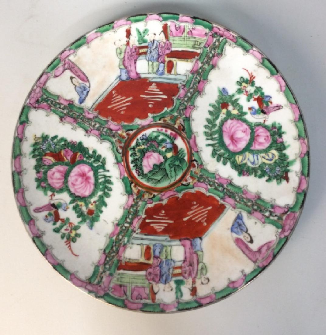 Signed Asian Rose Medallian Ceramic Platter (1 of 9)